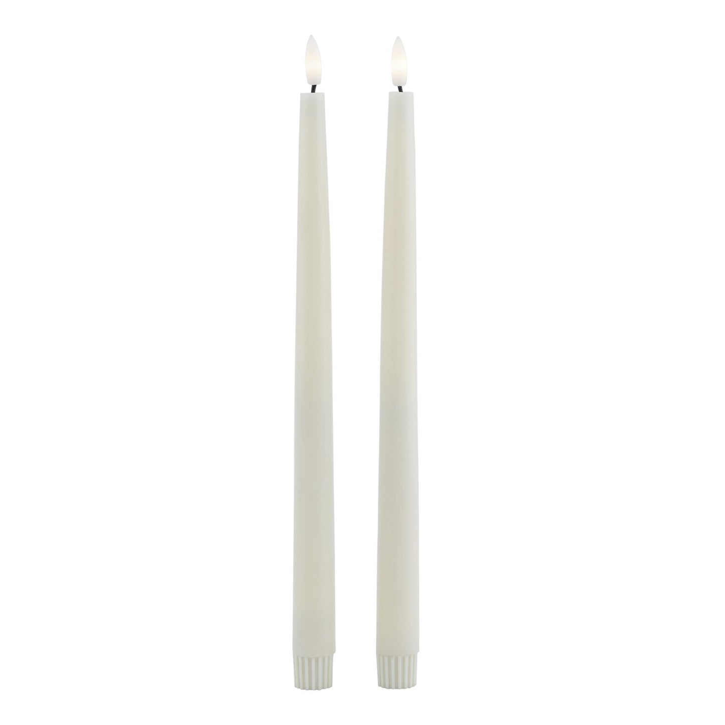 Luxe Collection S/2 Taupe LED Wax Dinner Candles