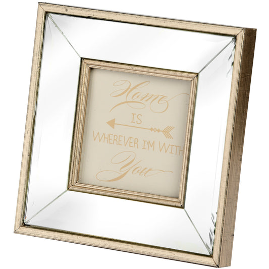 Square Mirror Bordered Photo Frame 4x4