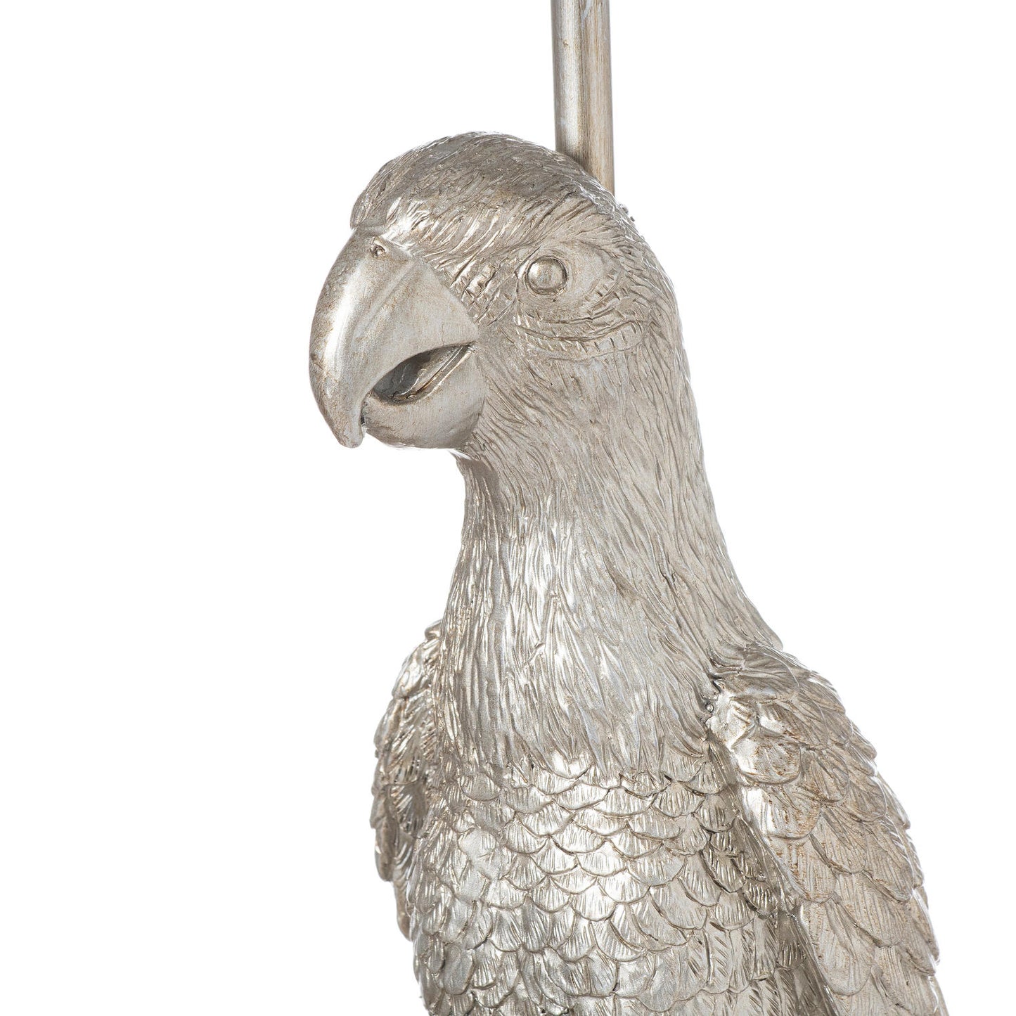 Percy The Parrot Silver Table Lamp With Grey Velvet Shade