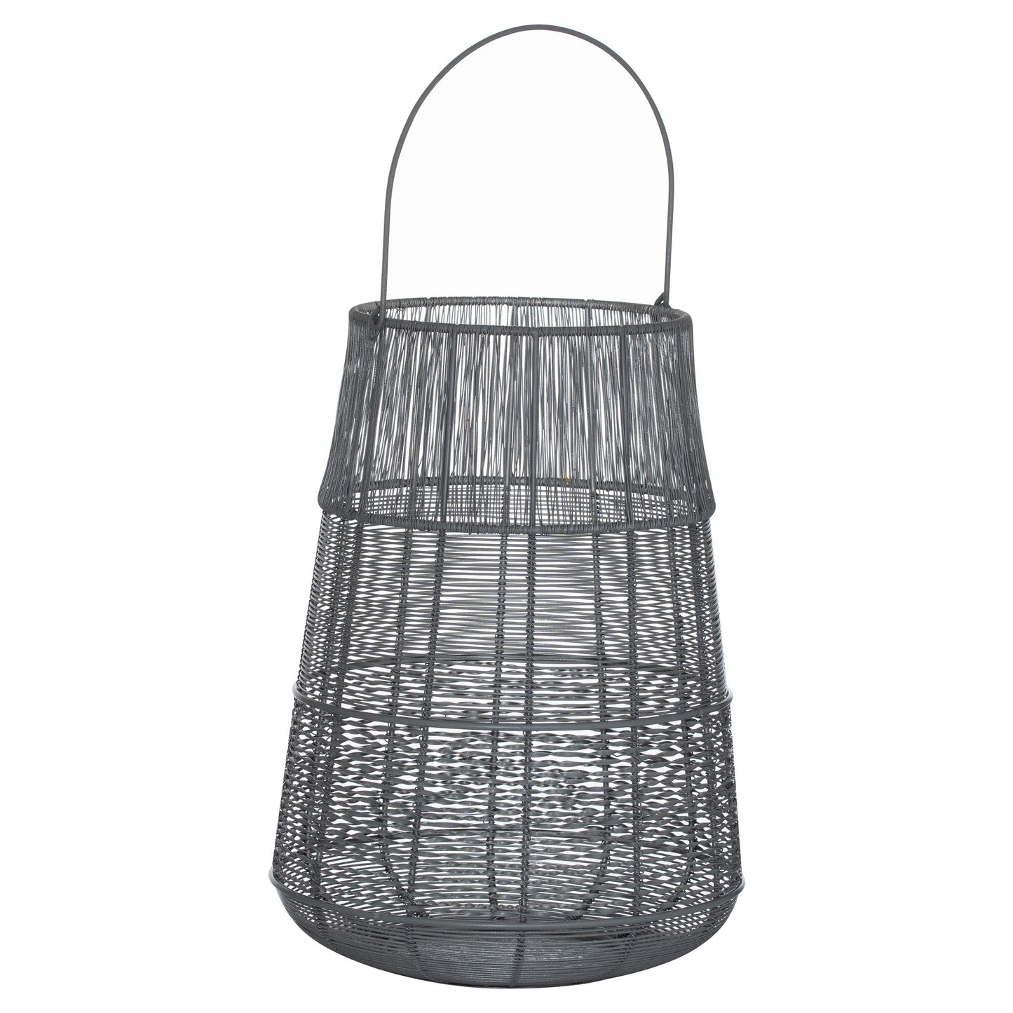 Large Wire Silver And Grey Glowray Conical Lantern