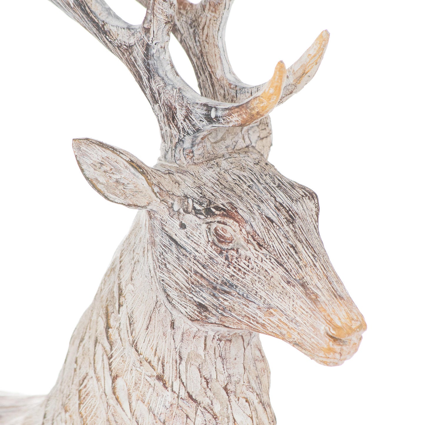 Carved Wood Effect Standing Stag