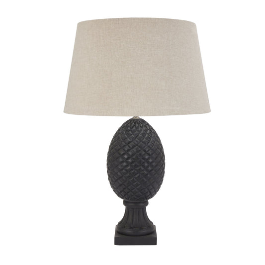 Delaney Grey Pineapple  Lamp With Linen Shade